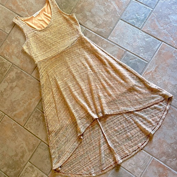 ⭐️BOGO FREE⭐️ BLU PEPPER Lined Tank Dress High Low with Gold Threads - Picture 11 of 12